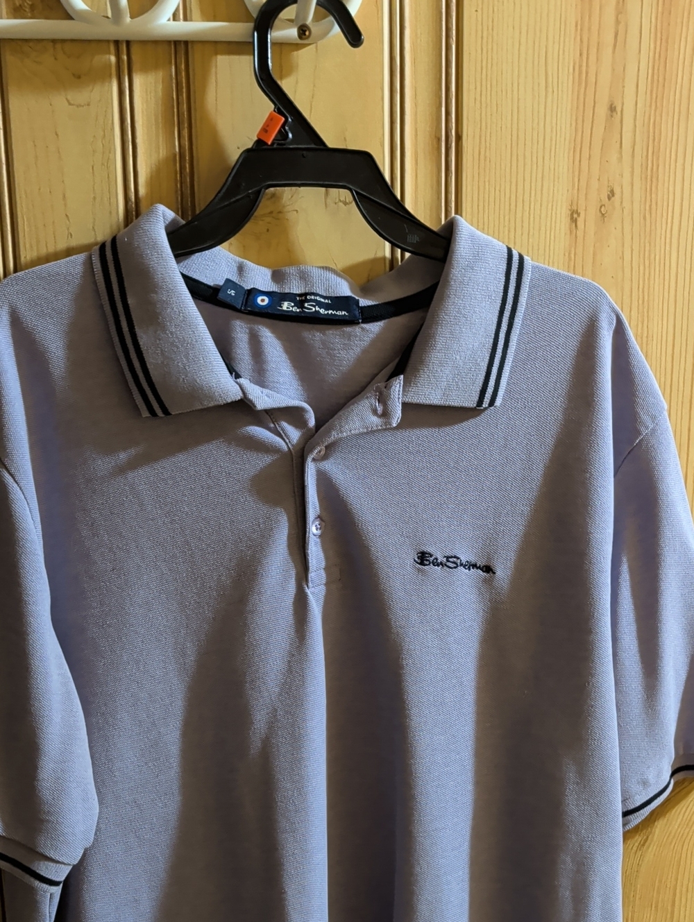 Ben Sherman Men's Light Lavender Polo with Black Trim